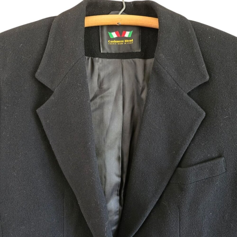 Italian Fabric Wool Cashmere Blazer | European Made | Late 90s | Size 12 - Picture 10 of 16
